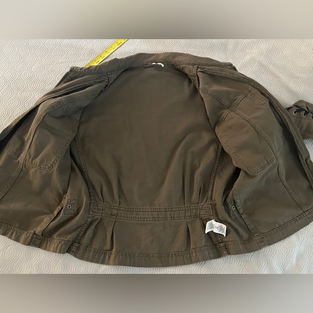 Free People Brown Lace-Up Utility Jacket - Picture 9 of 12